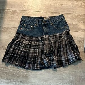 Jean Plaid Skirt